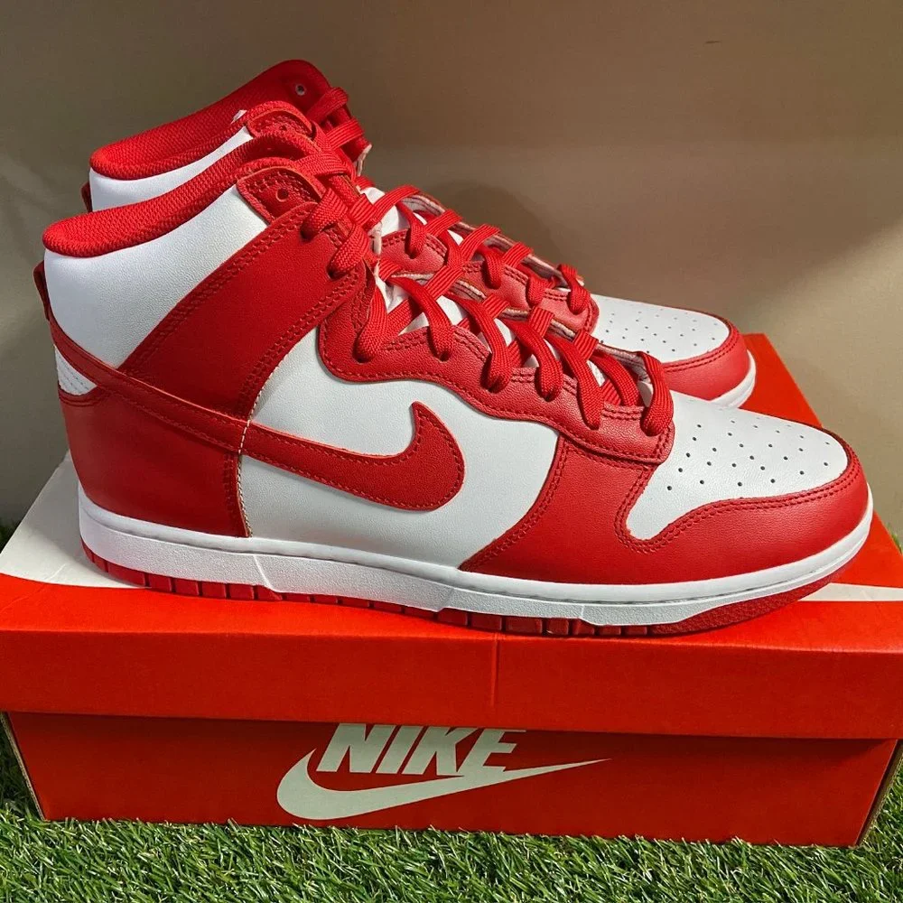 Nike Dunk High Championship White Red Men's Sneakers DD1399-106 Size 11.5 NEW